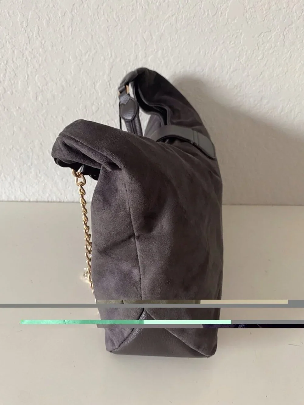 Juicy Couture Juicy Royal Crest Large Hobo Coho Chocolate Suede W/Chain VIRAL